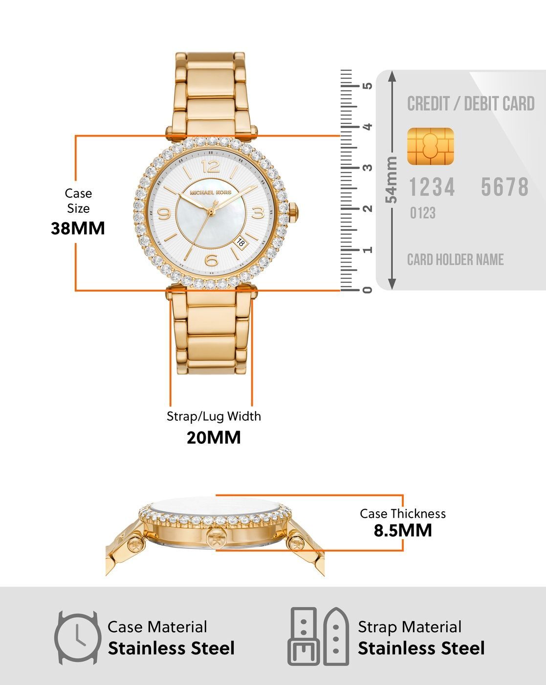 Buy Michael Kors Parker Gold Watch MK4693 | Gold Color Women