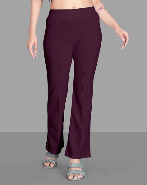 Marie Claire Bottoms Pants and Trousers : Buy Marie Claire Women Formal  Brown Colour Solid Cigarette Trousers Online | Nykaa Fashion