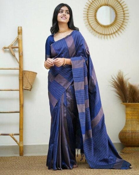 Priya Wine Soft Banarasi Silk Saree With Adorable Blouse Piece – Zariknyaa