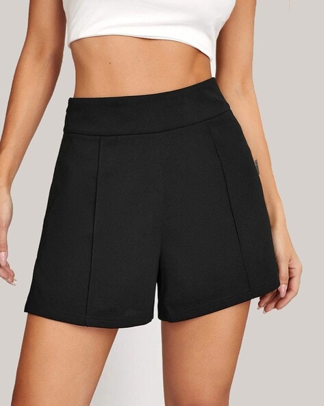 Buy Roadster Women Black Solid Regular Fit Hot Pants - Shorts for Women  1833002 | Myntra