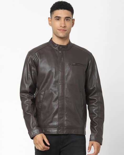 Price History of Celio Zip-Front Band-Collar Jacket from Ajio