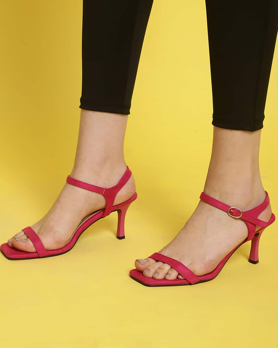 Buy Hot Pink Heeled Sandals for Women by AXIUM Online | Ajio.com