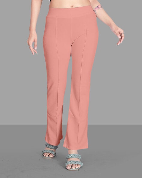 Buy Peach Trousers & Pants for Women by Silverfly Online