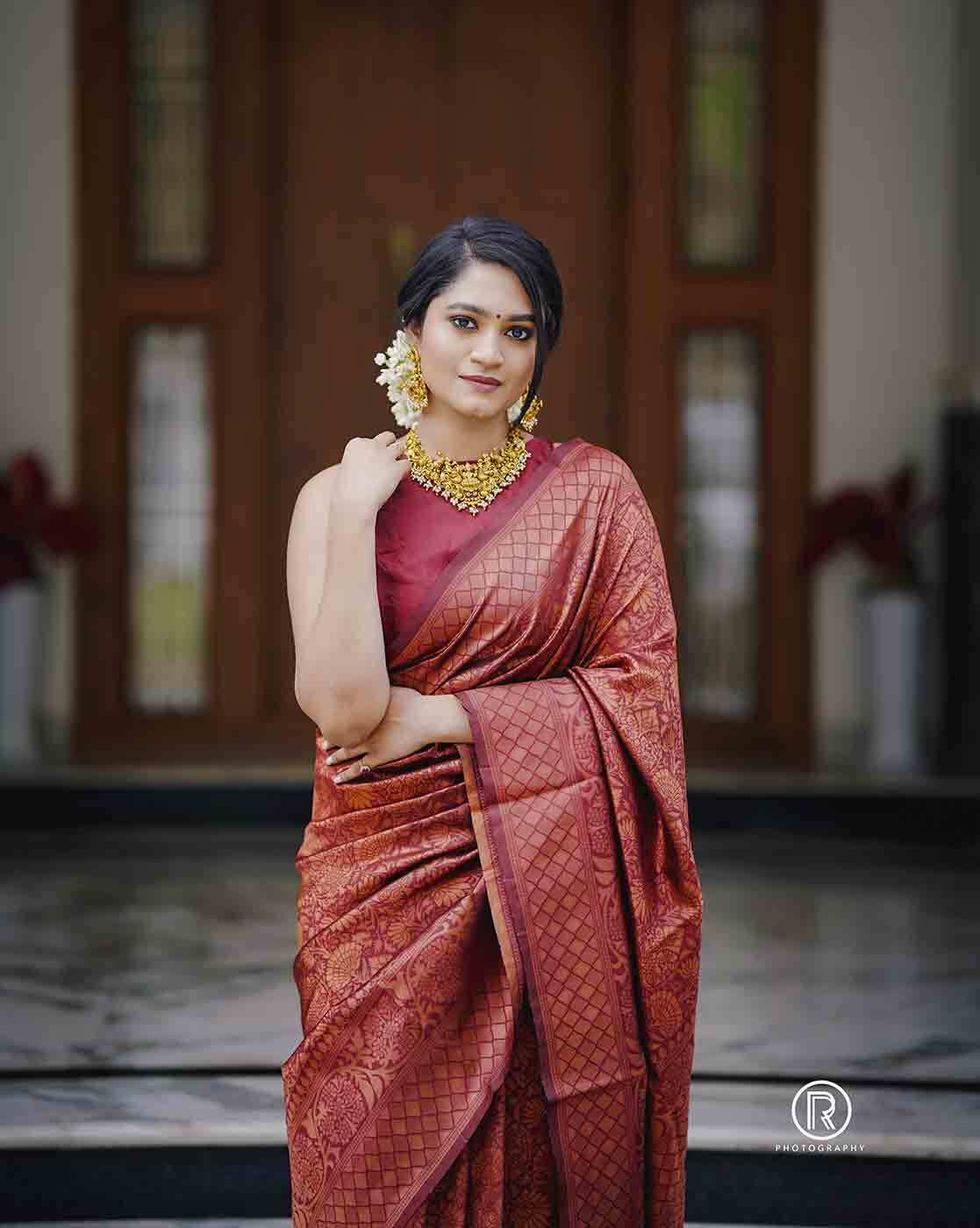 Buy Rsfashion Self Design Kanjivaram Pure Silk, Art Silk Maroon Sarees  Online @ Best Price In India | Flipkart.com