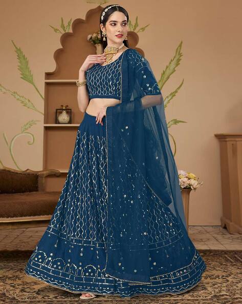 Women Blue Lehenga Choli - Buy Women Blue Lehenga Choli online in India