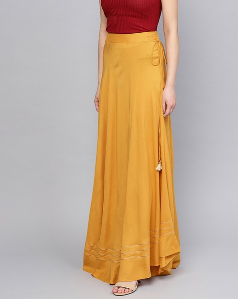 Mustard long clearance skirt