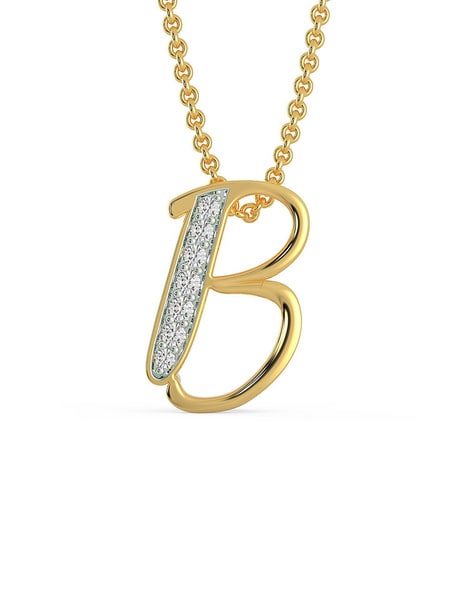 Initial Letter B Yellow Gold and Rhodium Plated Sterling Silver Pendant for  Men & Women : Amazon.in: Fashion