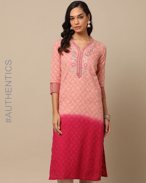 Peach Kurtas for Women by Indie Picks Online | Ajio.com