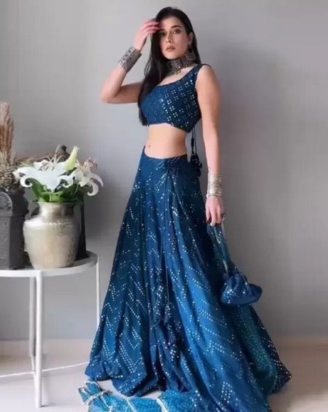 Embroidered Lehenga Choli Set with Dupatta