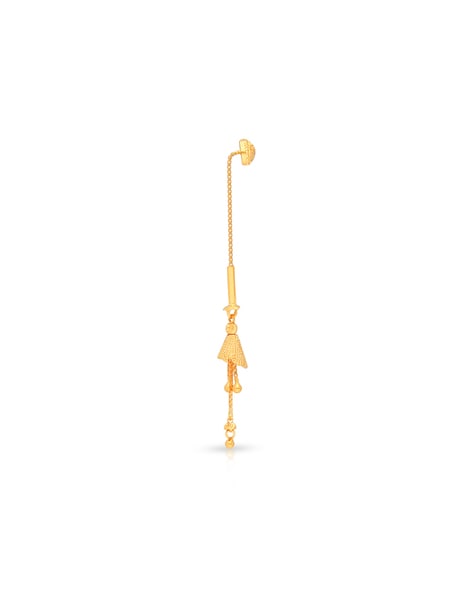 DELICATE 1 GRAM GOLD PLATED SUI-DHAGA EARRINGS FOR WOMEN/GIRLS. (PIPE TYPE  BACK, MADE OF BRASS,SKIN FRIENDLY )