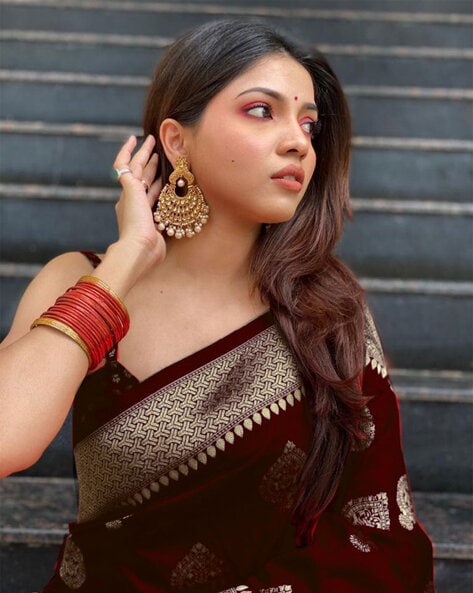 Banarasi Soft Silk Saree with Woven Motifs