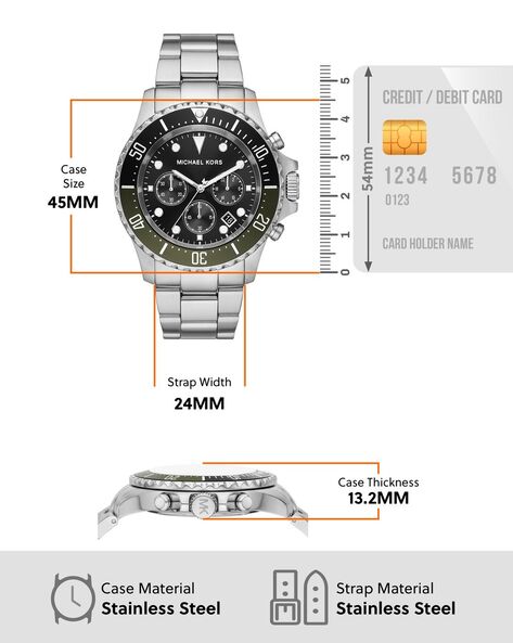 Buy Michael AJIO MK8976 Everest | Black | Color Watch Kors Michael LUXE Men Kors Silver