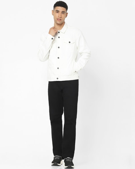 Buy Celio* men spread collar long sleeve denim shirt jacket light grey  Online | Brands For Less