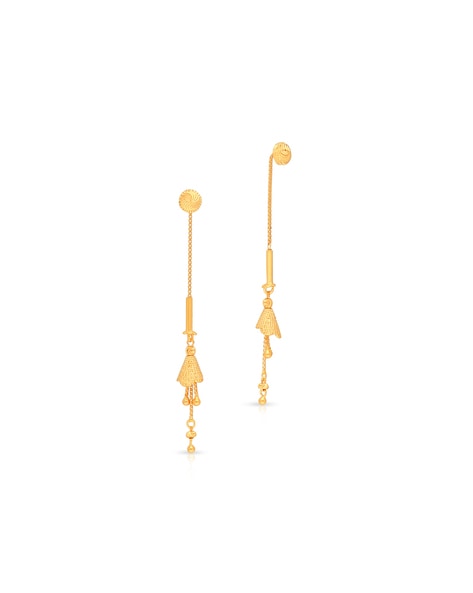 Elegant Rose Gold Sui Dhaga Chandelier Earrings