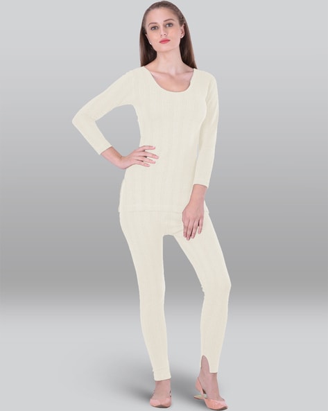 Ribbed Round-Neck Thermal Set