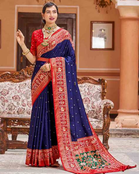 Golden Red Border Cotton Zari Onam Saree – ShopBollyWear.Com