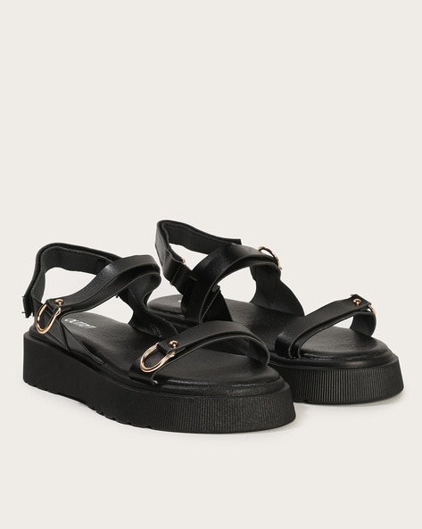 Black platform online sandals