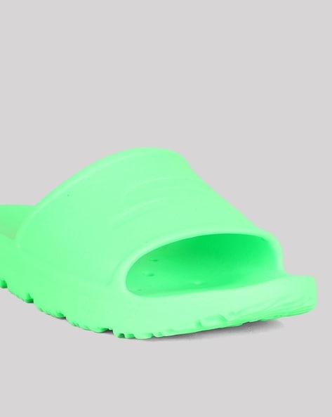 Lime green adidas discount slides