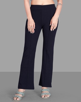 Buy HM Women Blue  White Striped Cropped PullOn Trousers online   Looksgudin