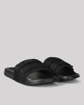 Skechers black slides new arrivals