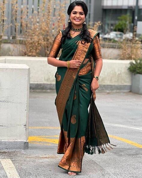 Peacock Green Saree