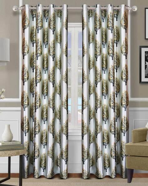 Homely By Romee Set of 2 Tree Patterned Long Door Curtains - 9ft