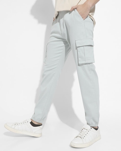 Buy Flying Machine Solid Twill Cargo Trousers - NNNOW.com