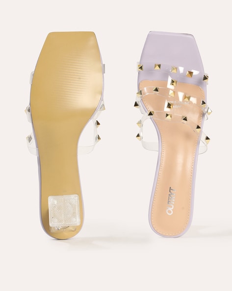 Buy Lilac Heeled Sandals for Women by Outryt Online | Ajio.com