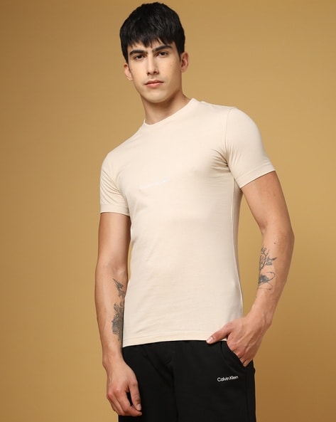 Buy Beige Tshirts for Online Men Jeans Calvin by Klein