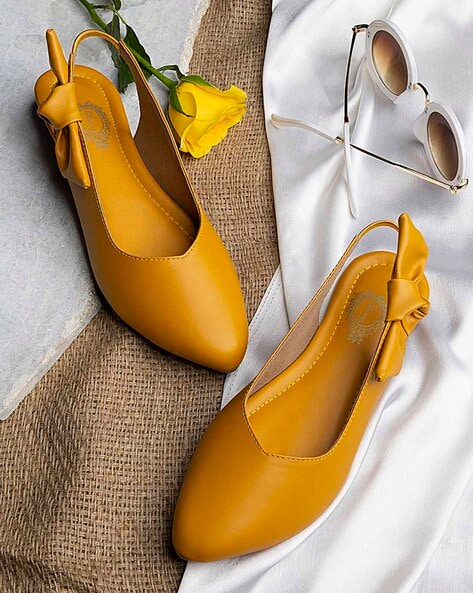 Yellow clearance slingback flats