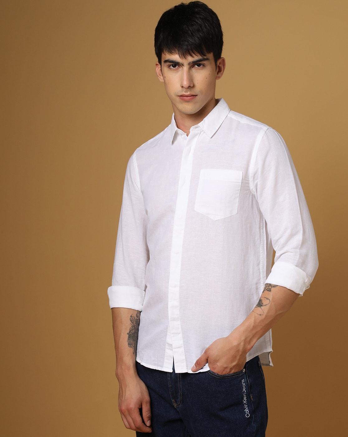 Calvin klein online white shirt men