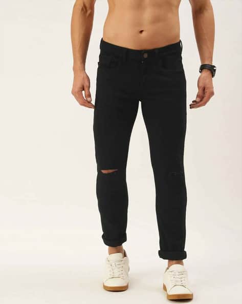 XEE Men Knee-Slit Slim Fit Jeans