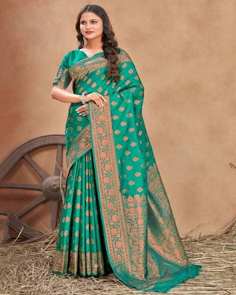Buy Green Sarees for Women by Linza Online | Ajio.com