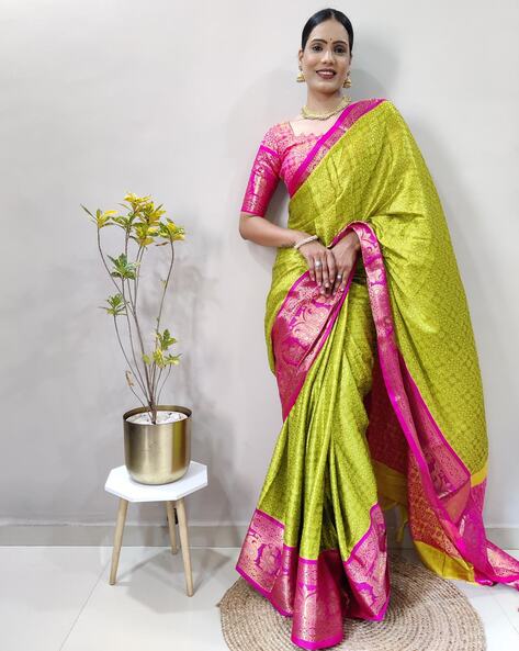 Sarees New Collection 2023 Party Wear Mehindi Moss Silk Printed Saree Below  500 rupees Stylist Saree For Women Latest Designer Saree Under 500 New  Fancy Trendy Floral Print Daily wedding Festive Ethnic