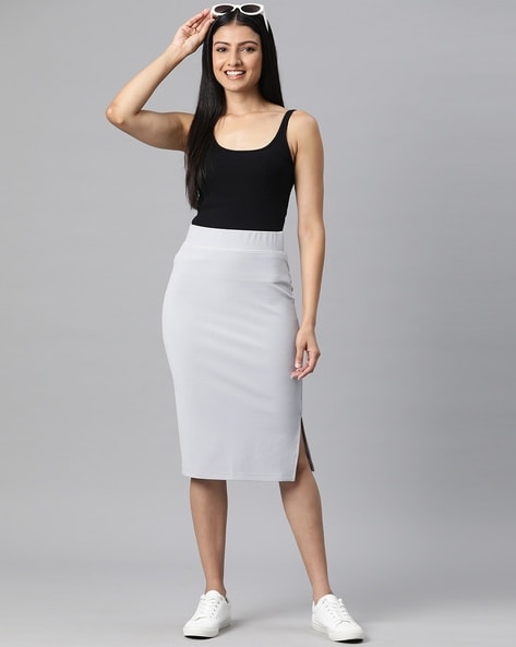 Gray pencil skirt best sale