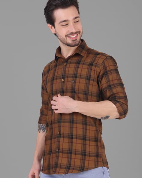 Buy Brown Shirts for Men by DESIGN UP Online | Ajio.com