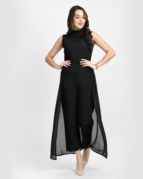 Jumpsuit/Pantsuit Sleeveless Long/Floor-Length Jersey Bridesmaid Dress With  Pleated - Bridesmaid Dresses - Stacees