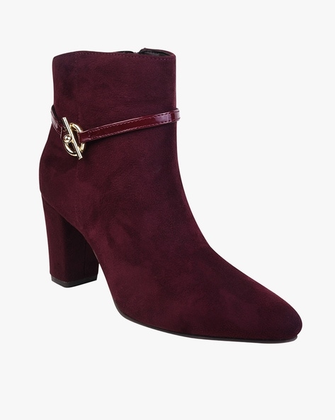 maroon color boots