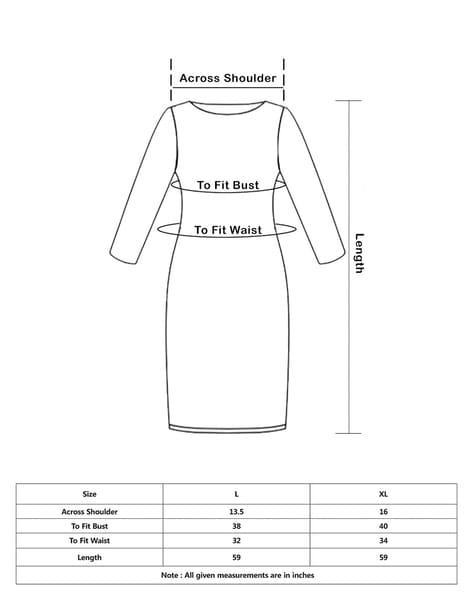 Size Chart Gown / Maxi