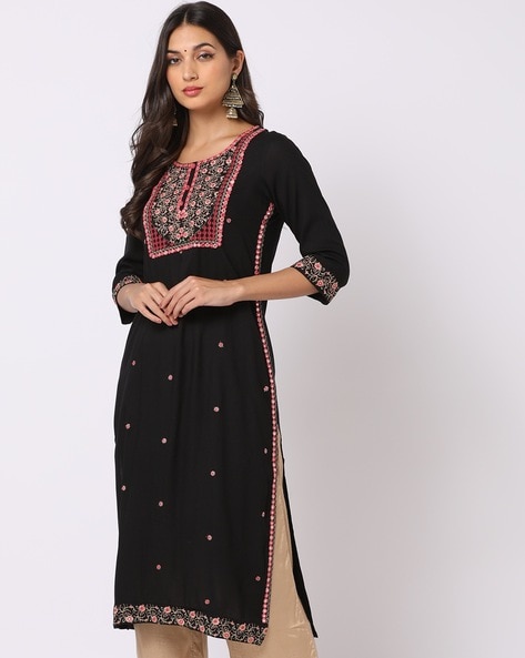 Embroidered Straight Kurta