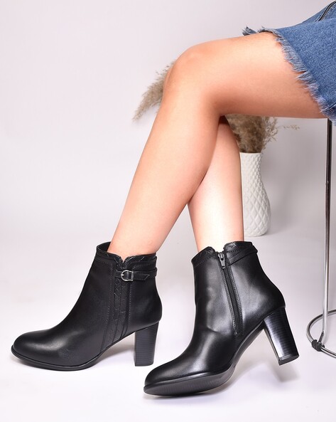 Ladies ankle hot sale boots leather