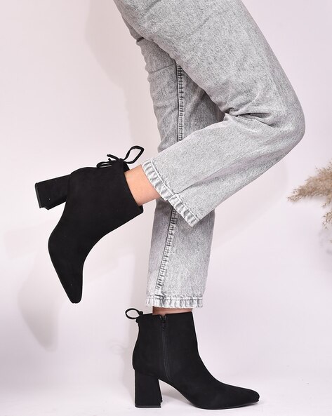 Buy LONDON RAG Black Wedge Heel Ankle Length Women's Boots | Shoppers Stop