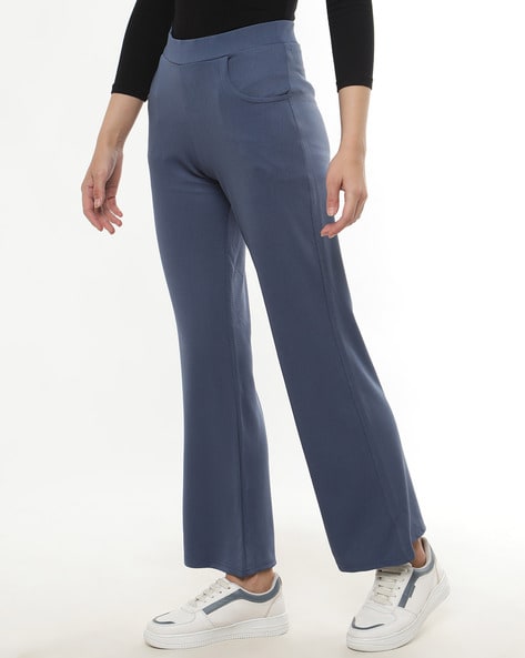 Womens Navy Bootcut Trousers | ShopStyle
