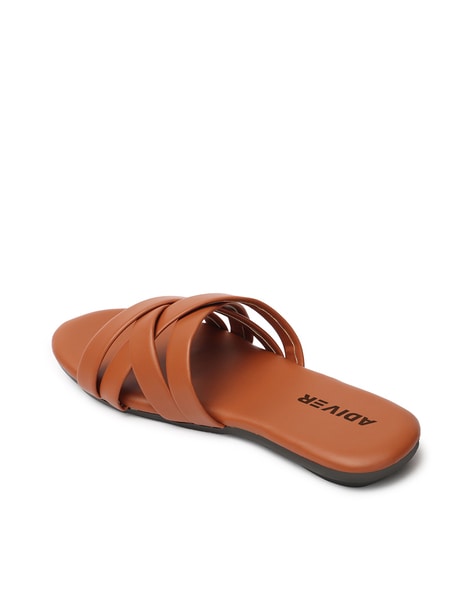 Buy Tan Flat Sandals for Women by ADIVER Online Ajio