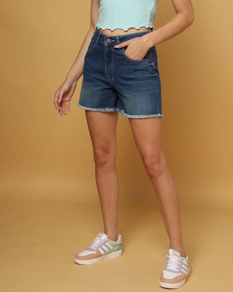 Blue Livie High-Rise Denim Shorts | Nili Lotan | MATCHESFASHION US