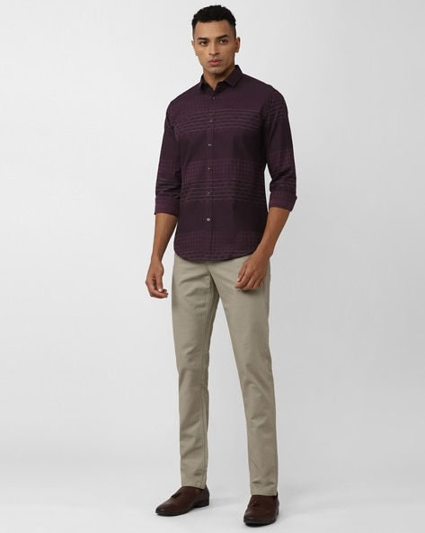 Buy Men Maroon Slim Fit Print Half Sleeves Casual Shirt Online - 777146 |  Louis Philippe