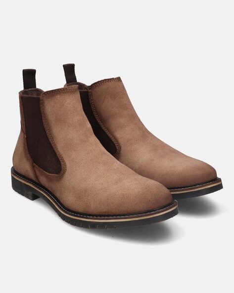 Mens sand hotsell suede chelsea boots