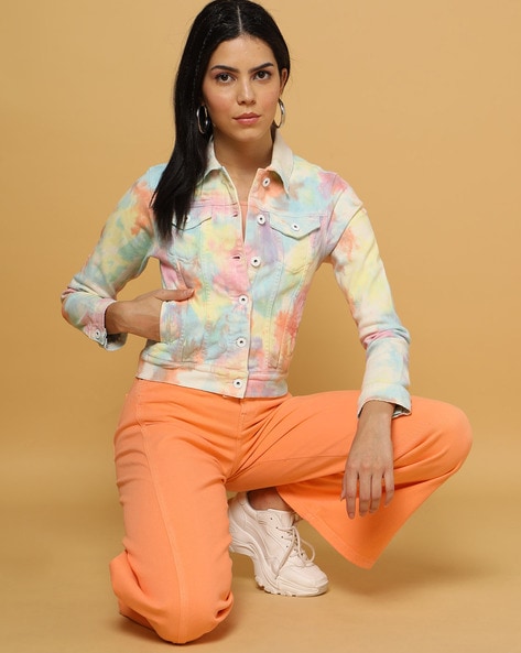 Multi-Color Tie Dye Jacket, Adults Long Sleeve Cotton Colortone | eBay