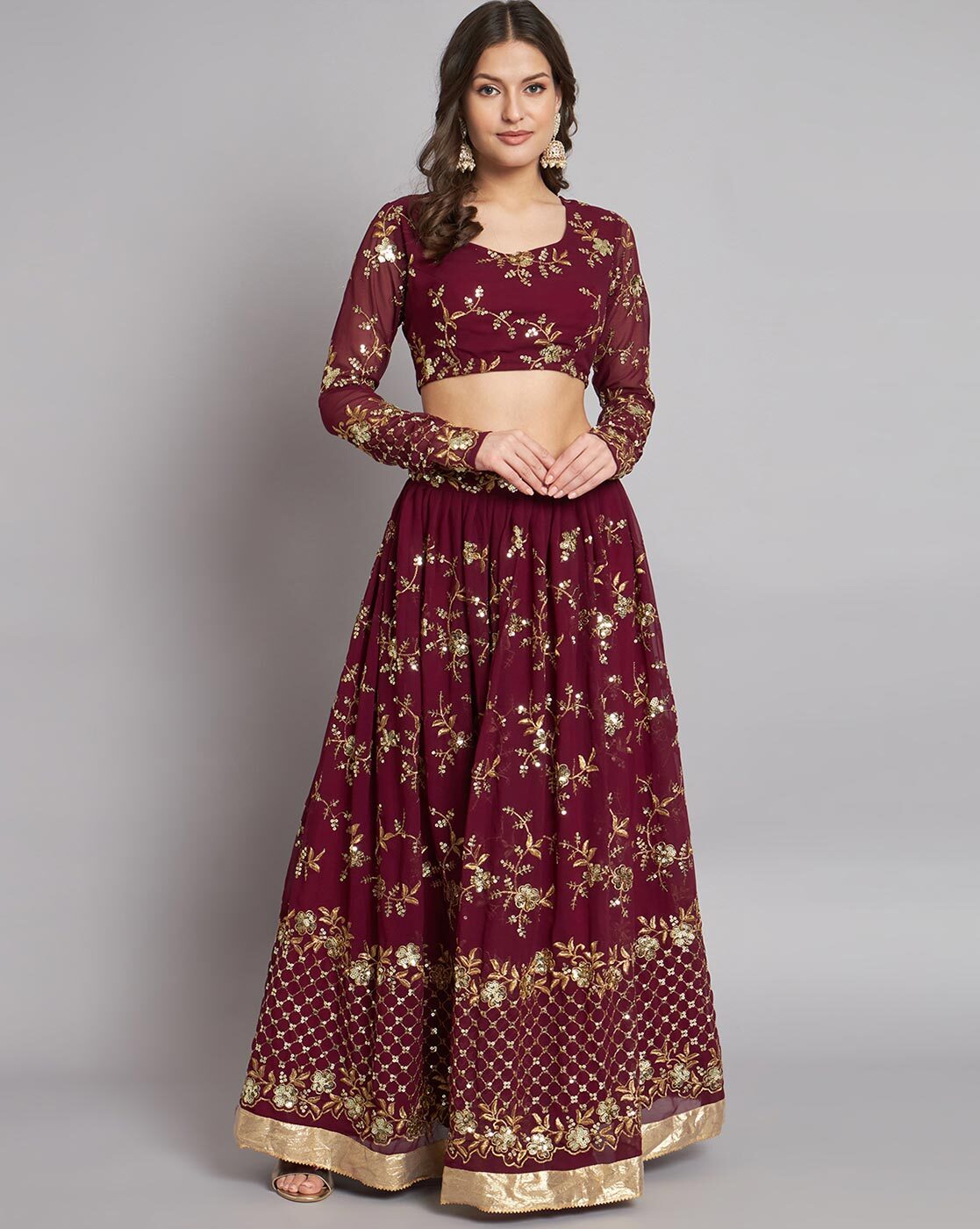 Buy Rosewood Maroon Lehenga Choli online-Karagiri – Karagiri Global