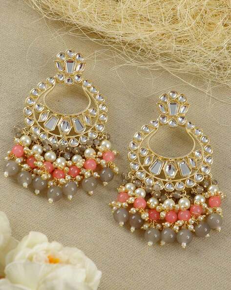 Flipkart.com - Buy Royal Collection Jaipuri Traditional party wear Kundan  Earrings for womens Crystal Crystal Chandbali Earring Online at Best Prices  in India